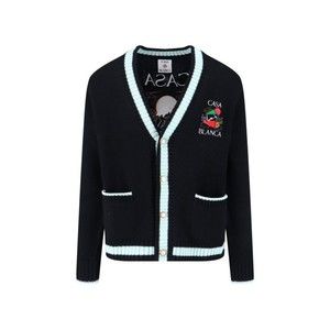 Casablanca Casa Mountain Temple Cardigan – Black And Light Blue - NWT